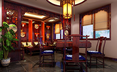 淮安古典中式风格茶楼包间设计装修效果图