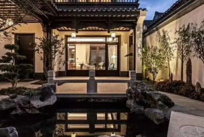 淮安现代中式别墅的庭院设计如此美丽